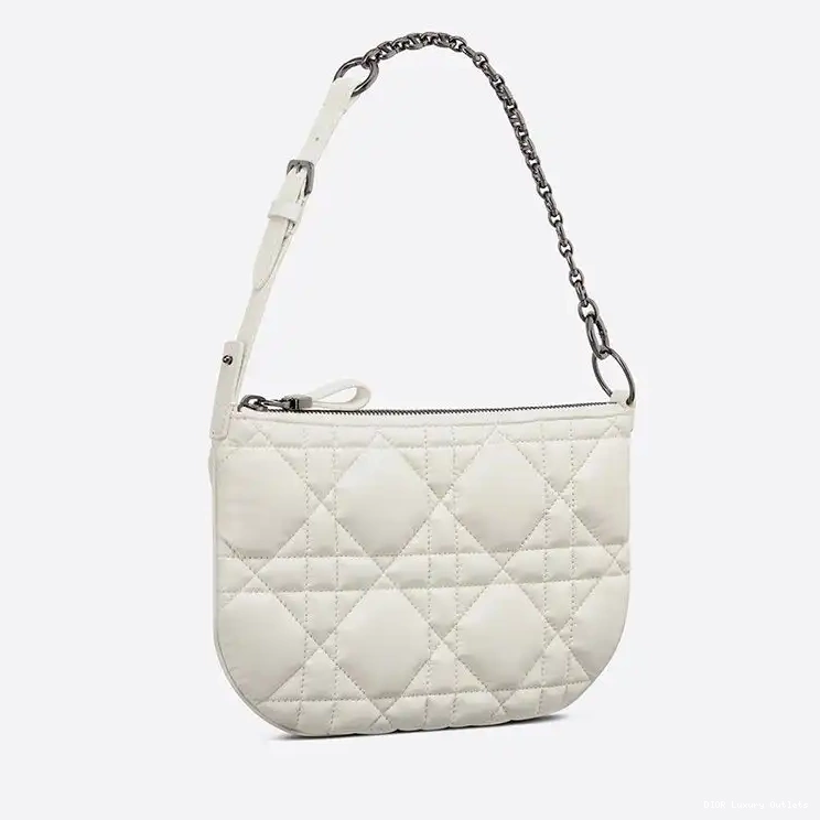 Cheap Calfskin Quilted Dior Macrocannage White Mini Tulip Bag Caro 0516 Luxury